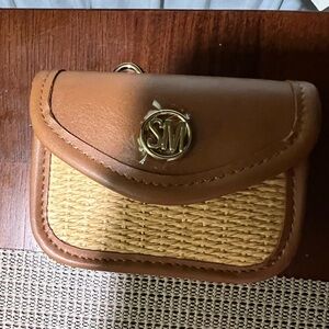 Brown and Tan Woven small belt Women's Bag